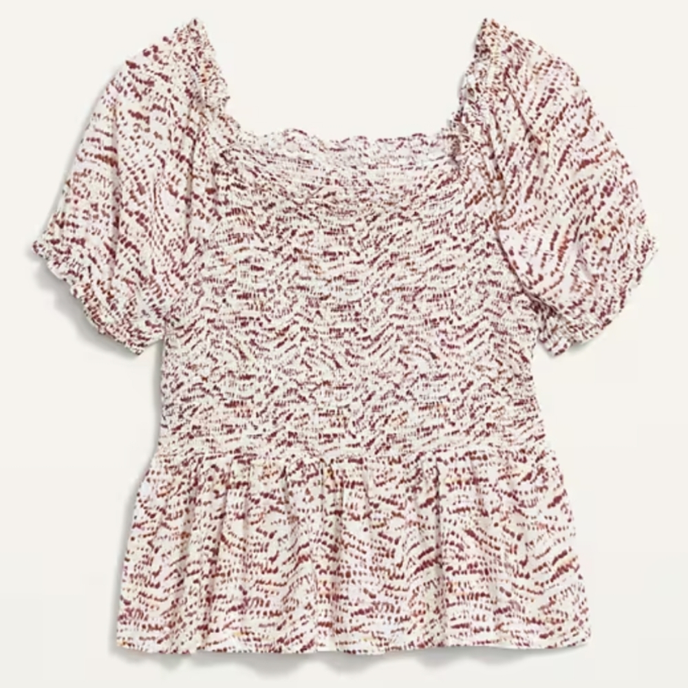 NWT Old Navy Smocked Bodice Tie Dye Top Size Small